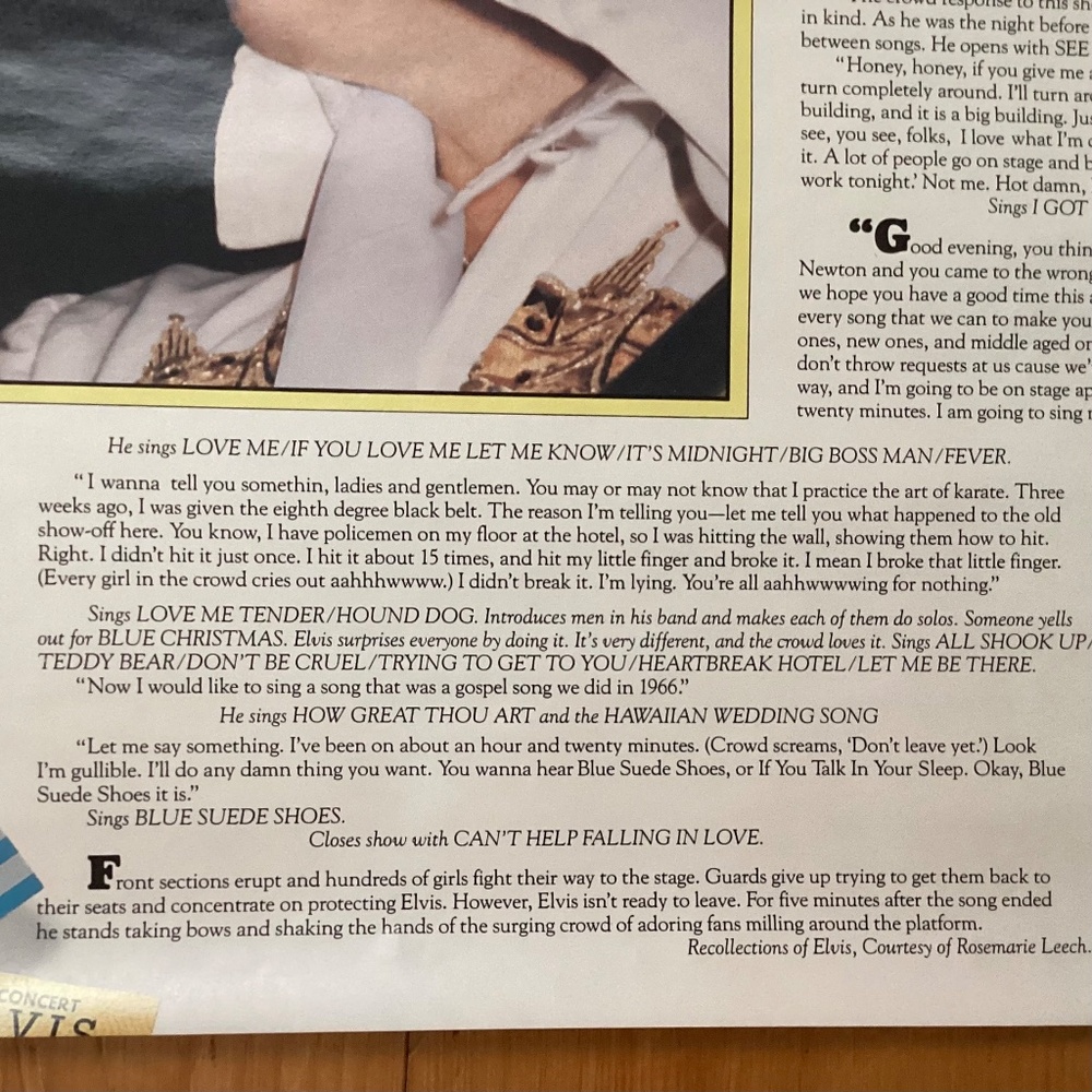 VINTAGE DOUBLE SIDED ELVIS POSTER  IN CONCERT 1974 SPECIAL ANNIVERSARY ISSUE - Picture 9 of 12